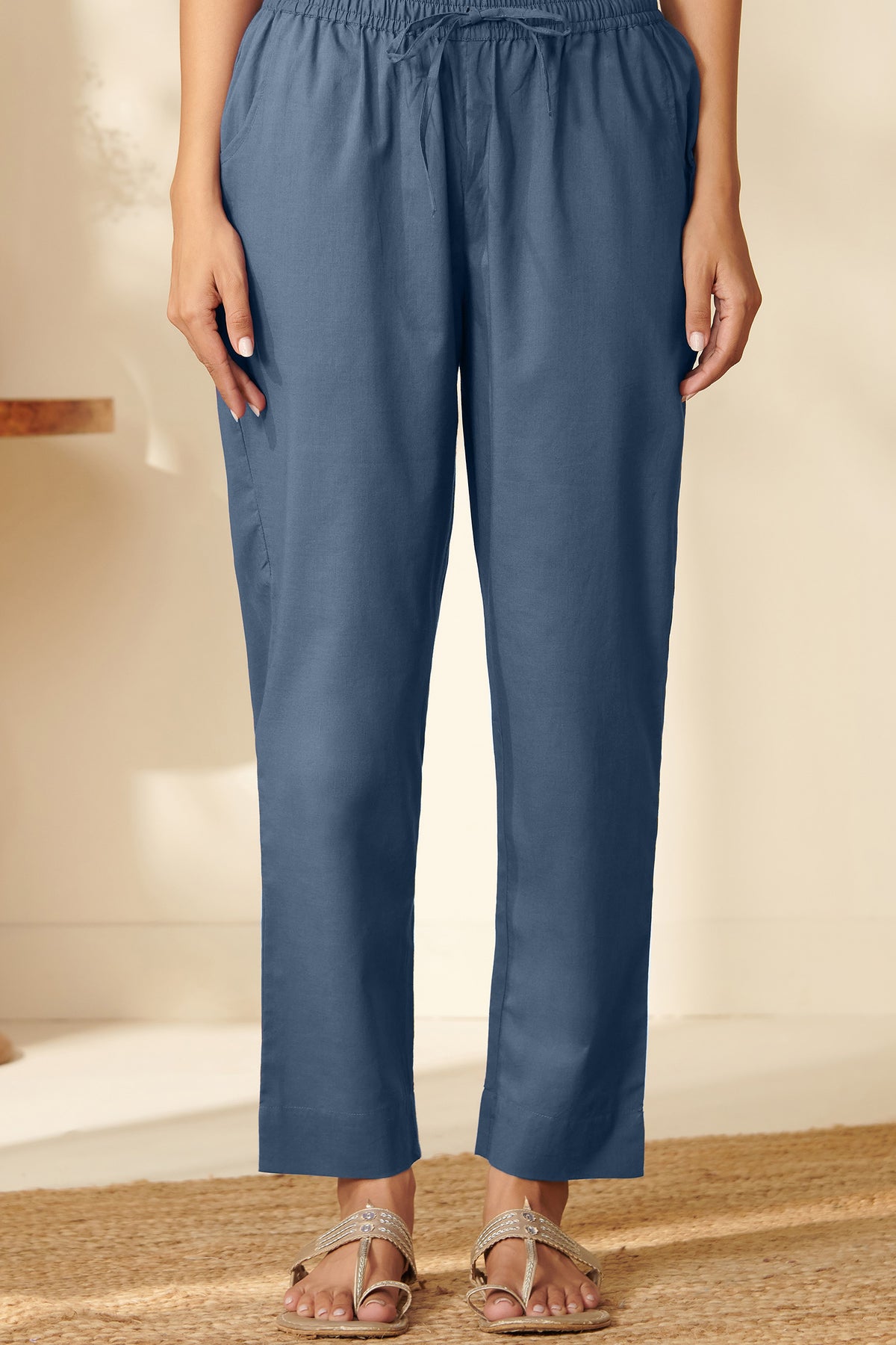 Roza Aasira Ink Blue Narrow Pants