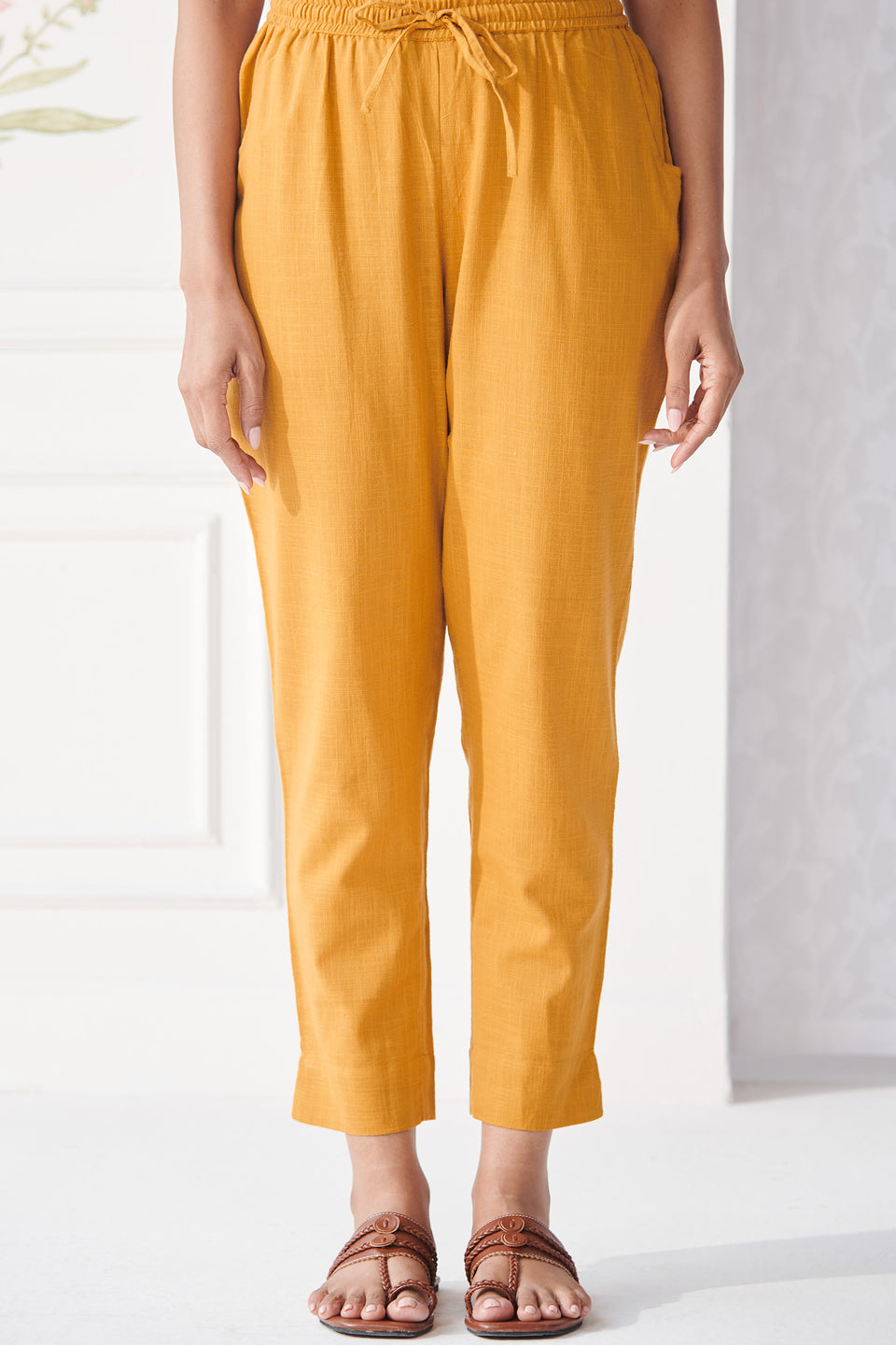 Roza Nazm Mustard Narrow Pants