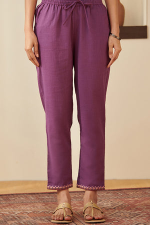 Mehraab Aalia Purple Narrow Pants