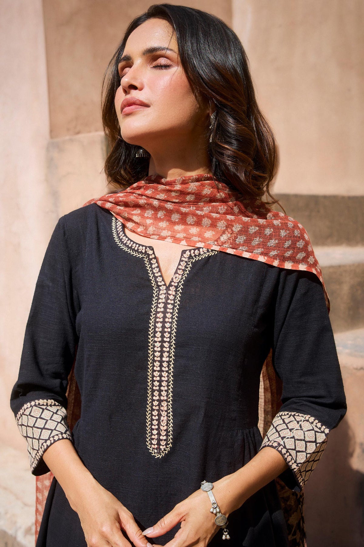 Sehra Dahlia Bagru Kurta