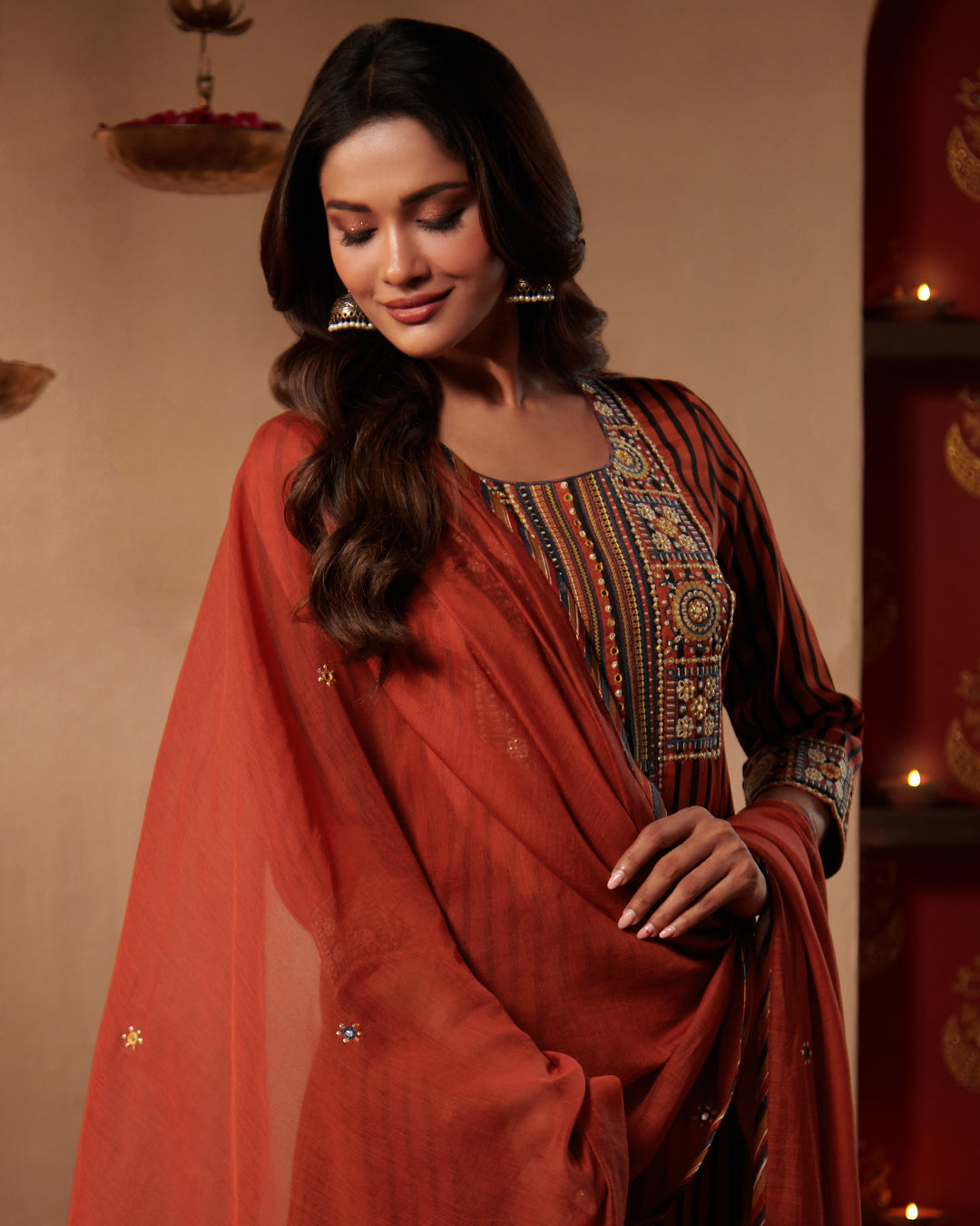 Roshanara Rahida Bagru Dupatta