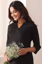 Roza Shaira Black Kurta