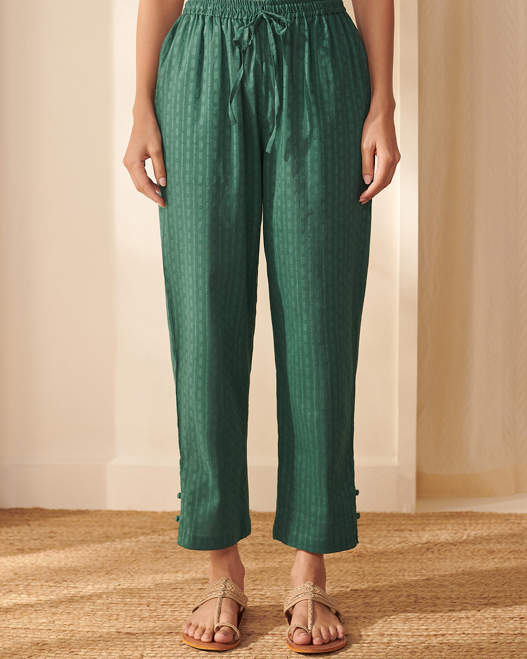 Roza Asfara Teal Green Pants