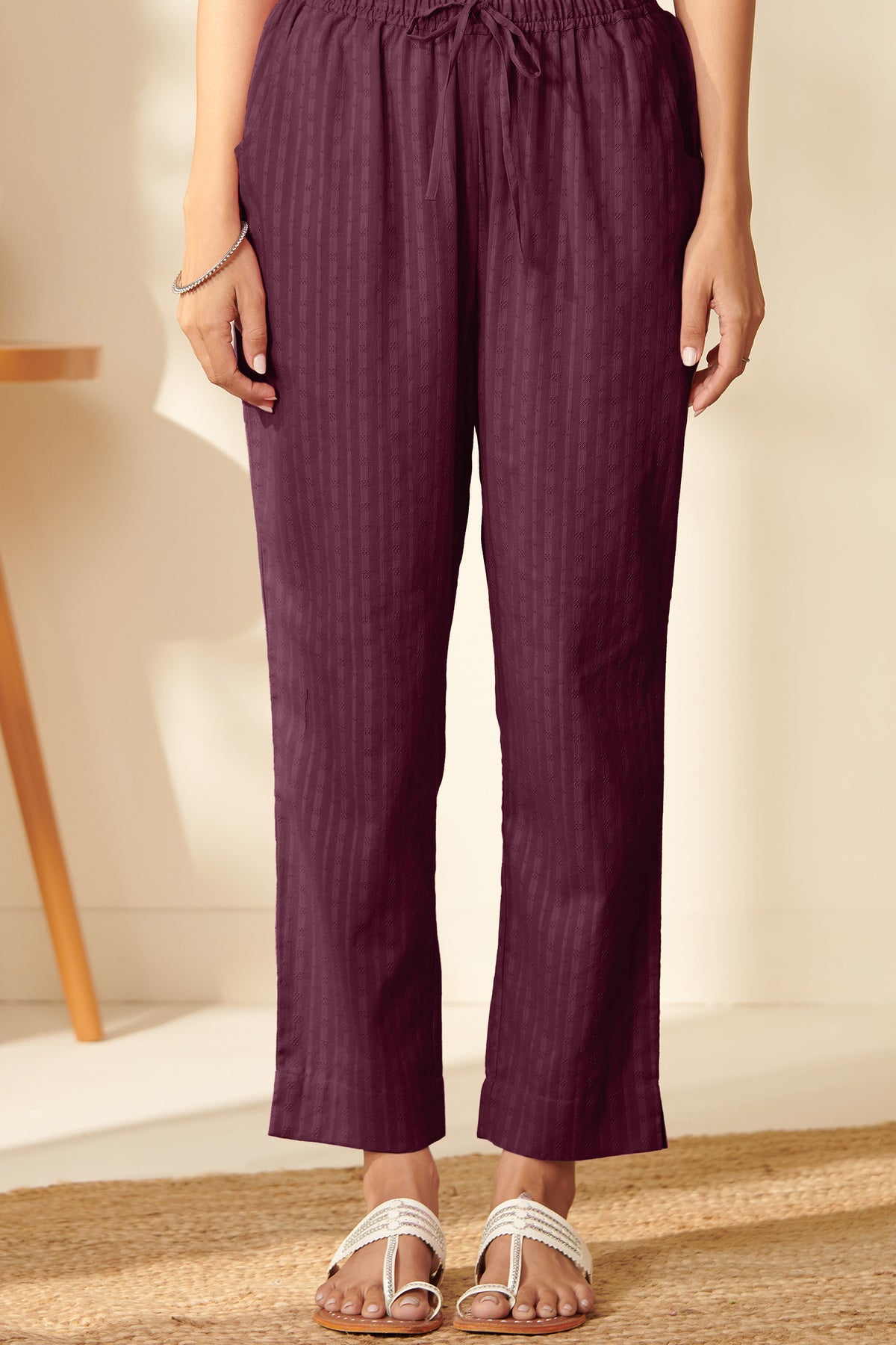 Roza Fariah Wine Narrow Pants
