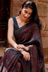 Sehra Rumi Ajrakh Chanderi Saree