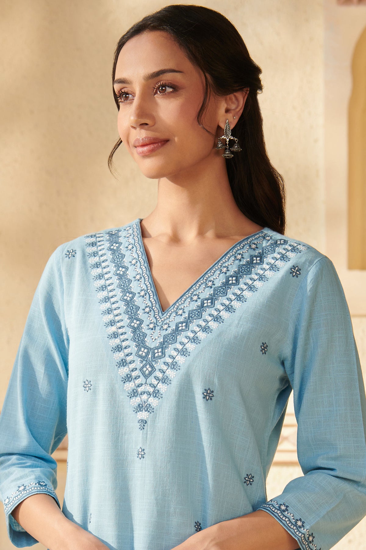 Mehraab Roheen Blue Kurta