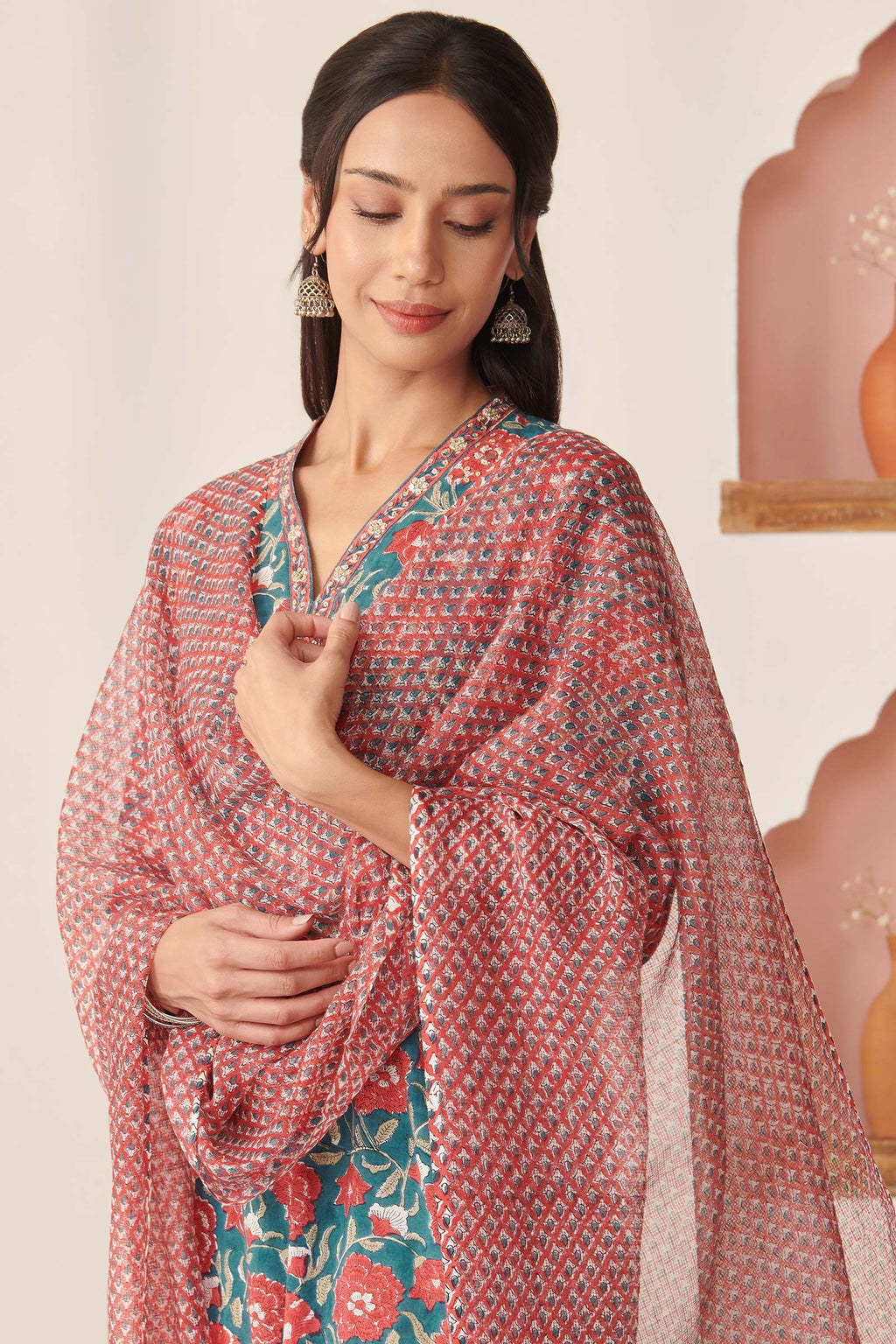 Zahira Farah Sanganeri Dupatta
