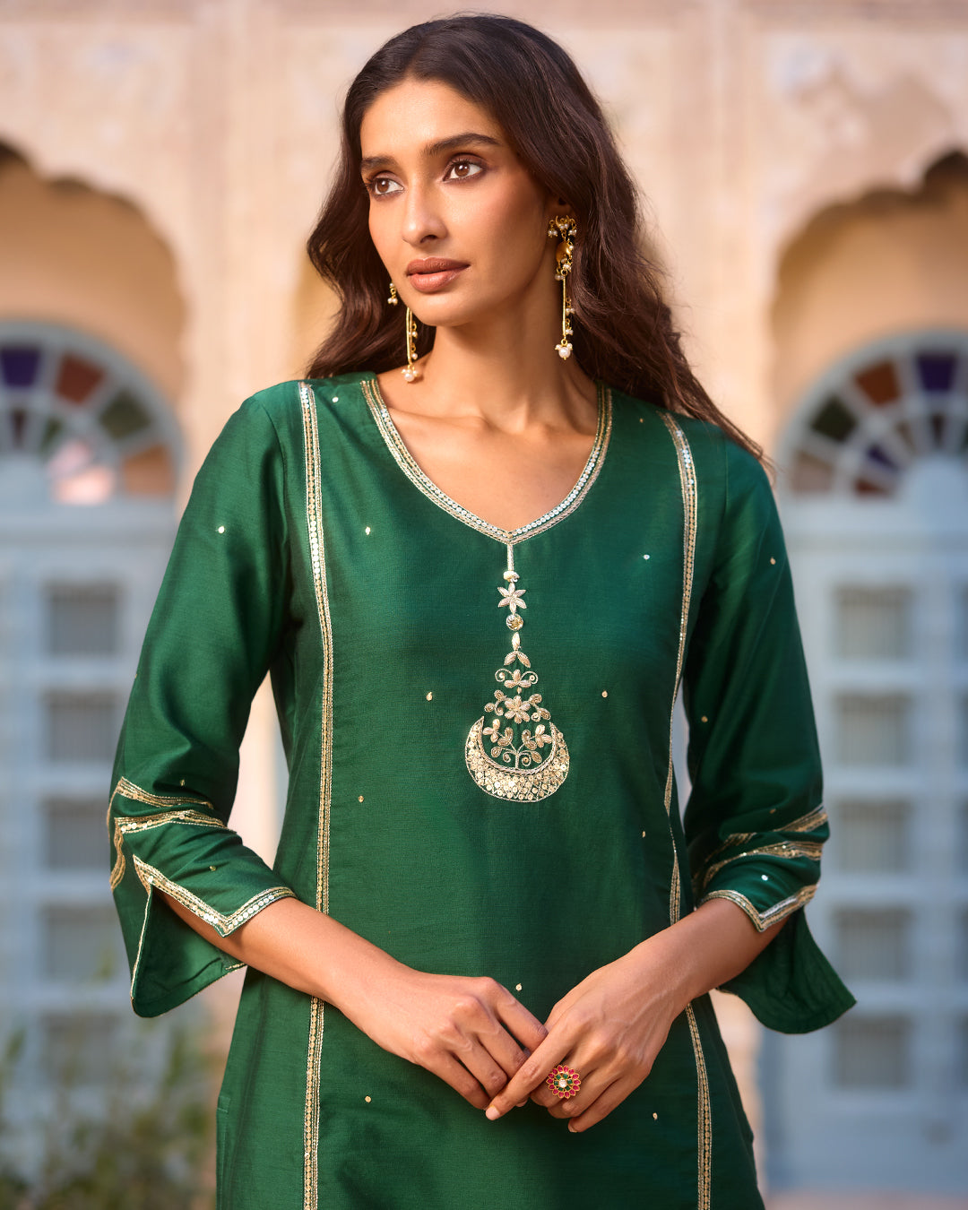 Roshanara Tasnim Emerald Green Kurta