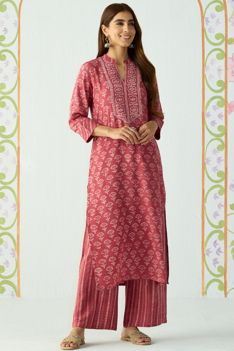 Sehra Zarah Pink Dabu Kurta