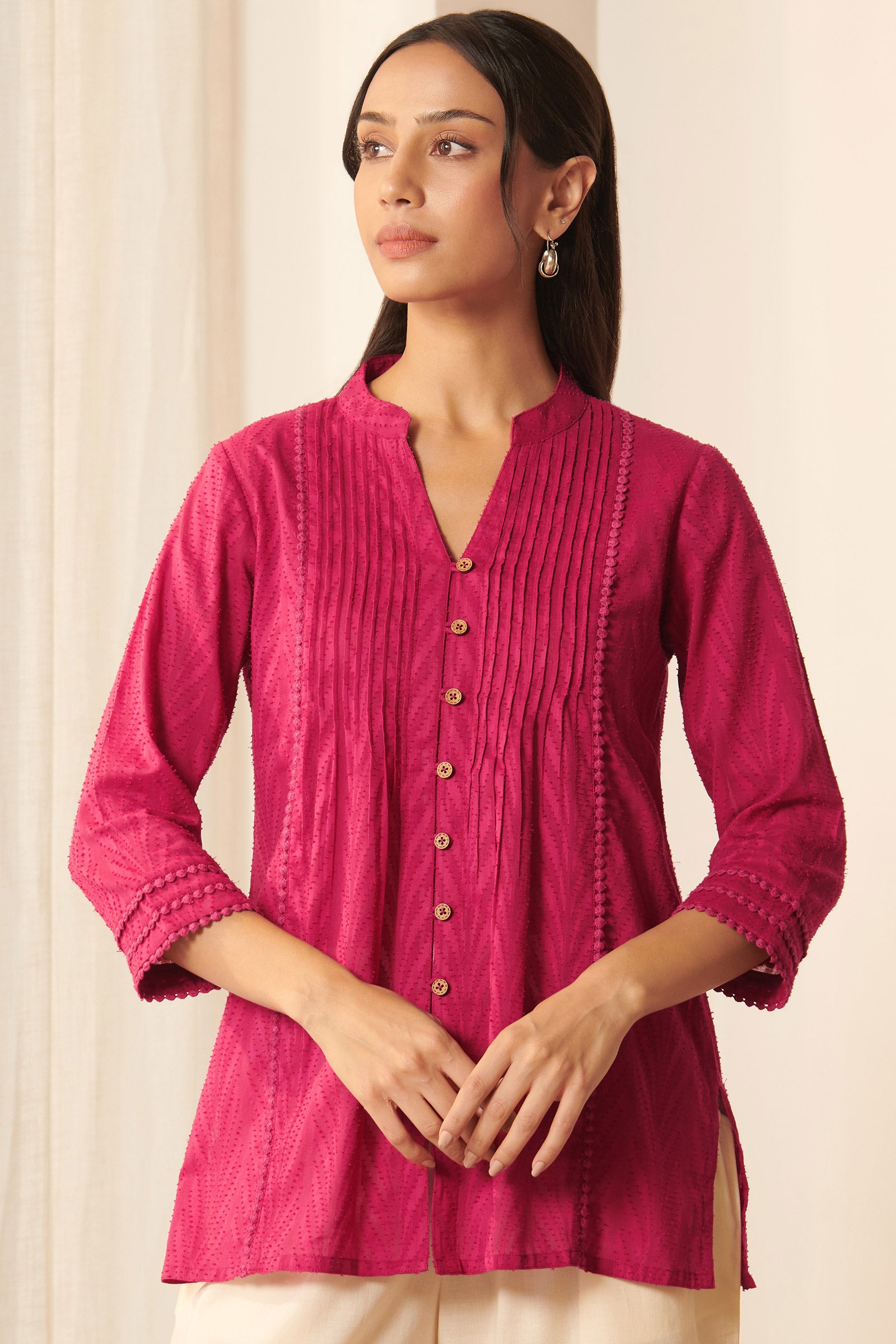 Roza Ruksar Rani Pink Top