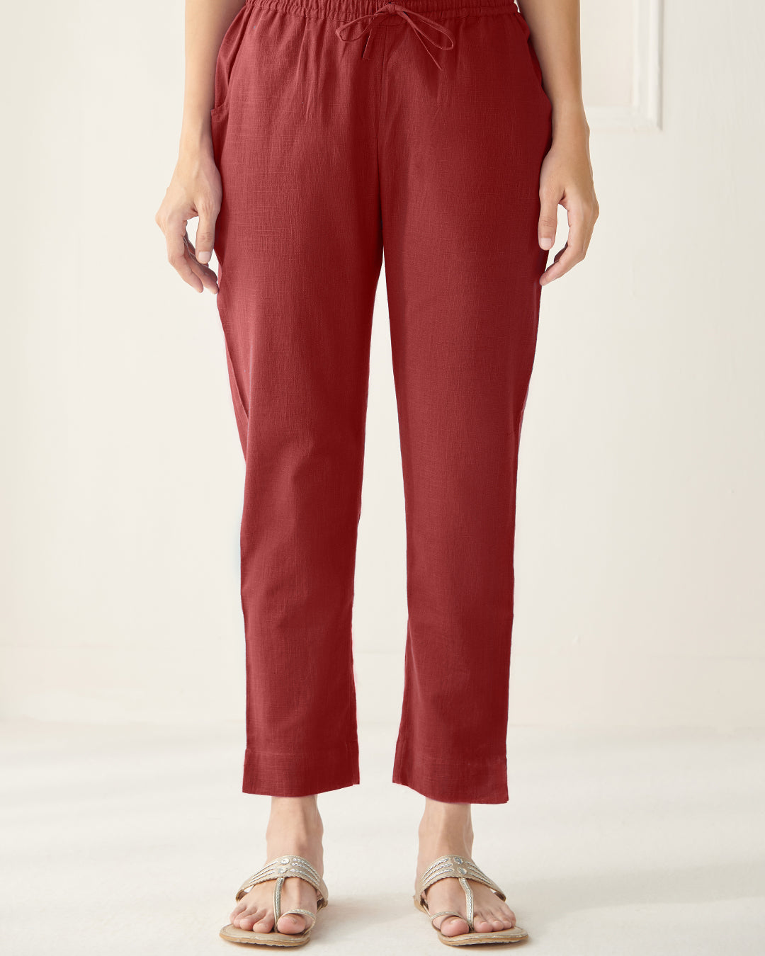 Roza Faraz Alta Red Narrow Pants