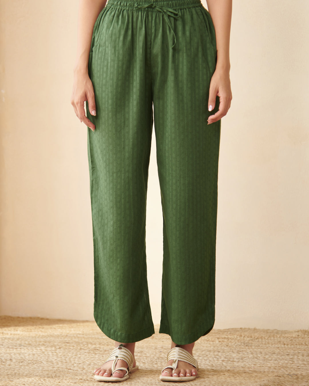 Roza Aaira Bottle Green Pants