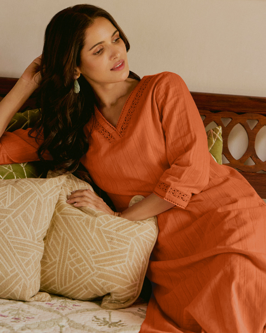 Roza Farhat Rust Orange Kurta