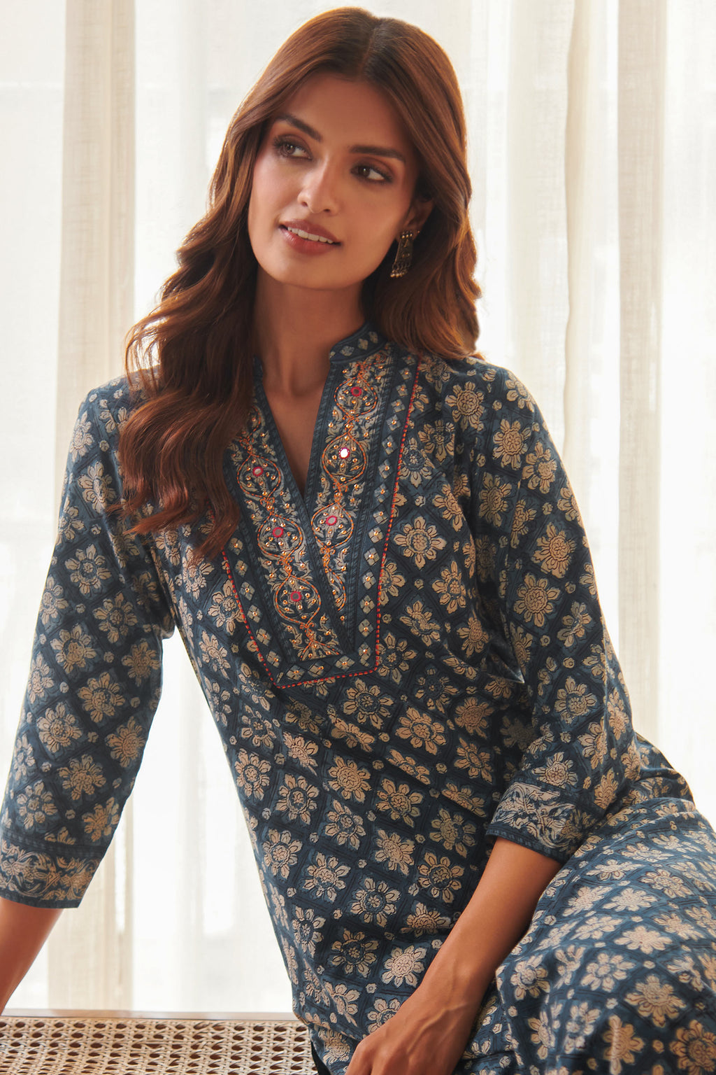 Sehra Afsana Bagru Dabu Kurta