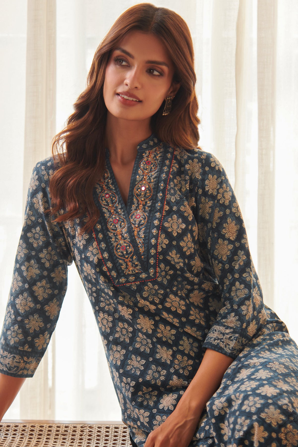 Sehra Afsana Bagru Dabu Kurta