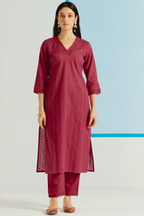 Roza Sehr Brick Red Kurta
