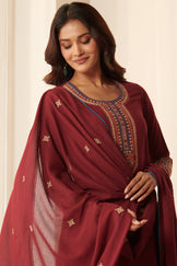 Mehraab Aahana Maroon Dupatta