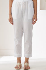 Roza Rehana White Narrow Pants