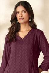 Roza Fariah Wine Kurta