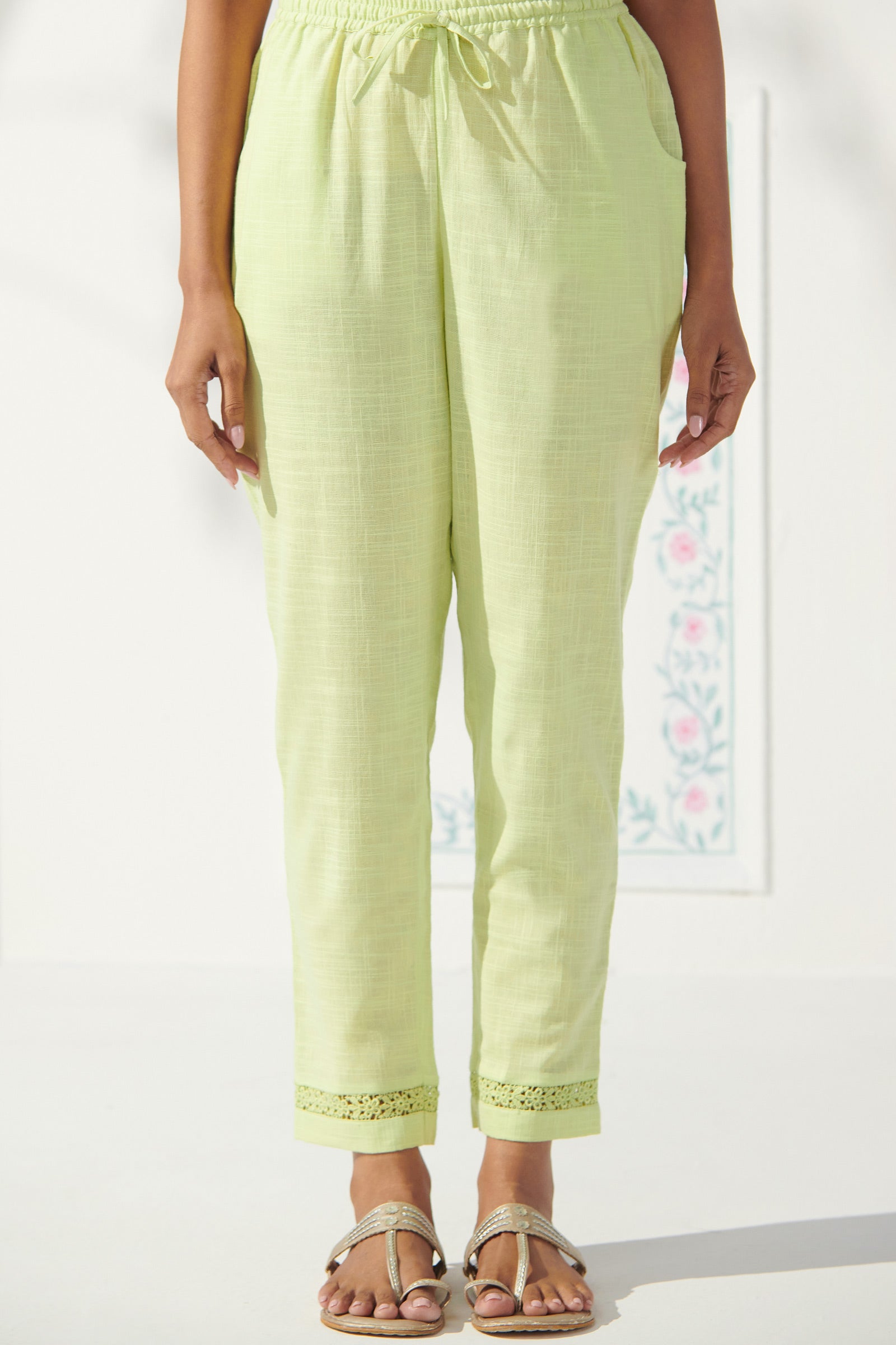Surplus: Roza Jashn Green Narrow Pants