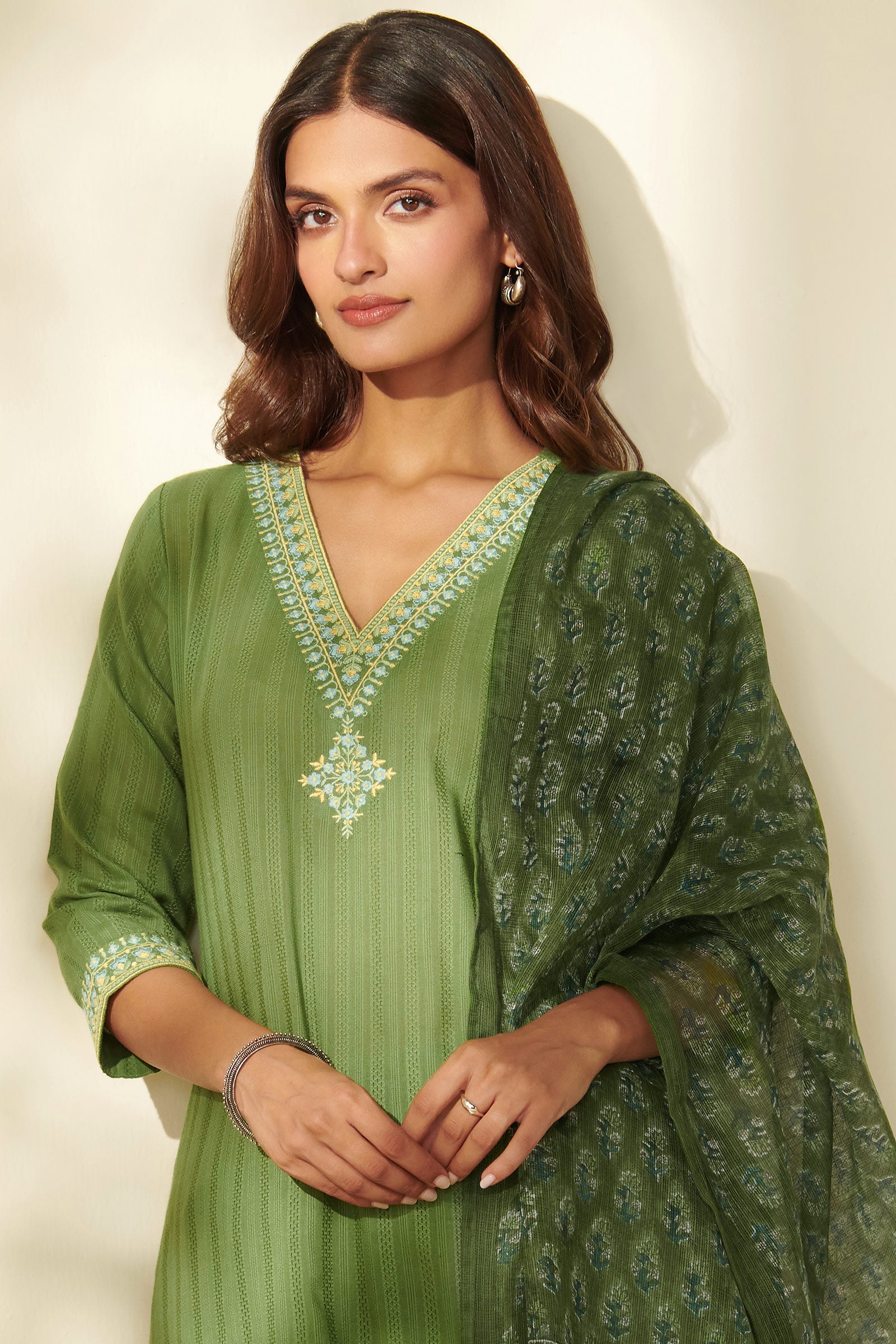 Mehraab Riya Jade Lime Kurta