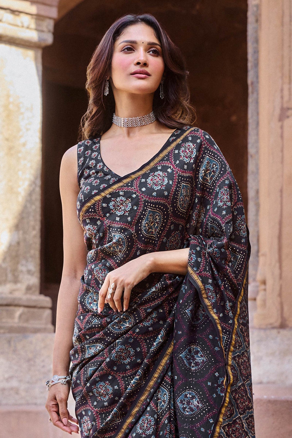 Sehra Afreena Ajrak Saree
