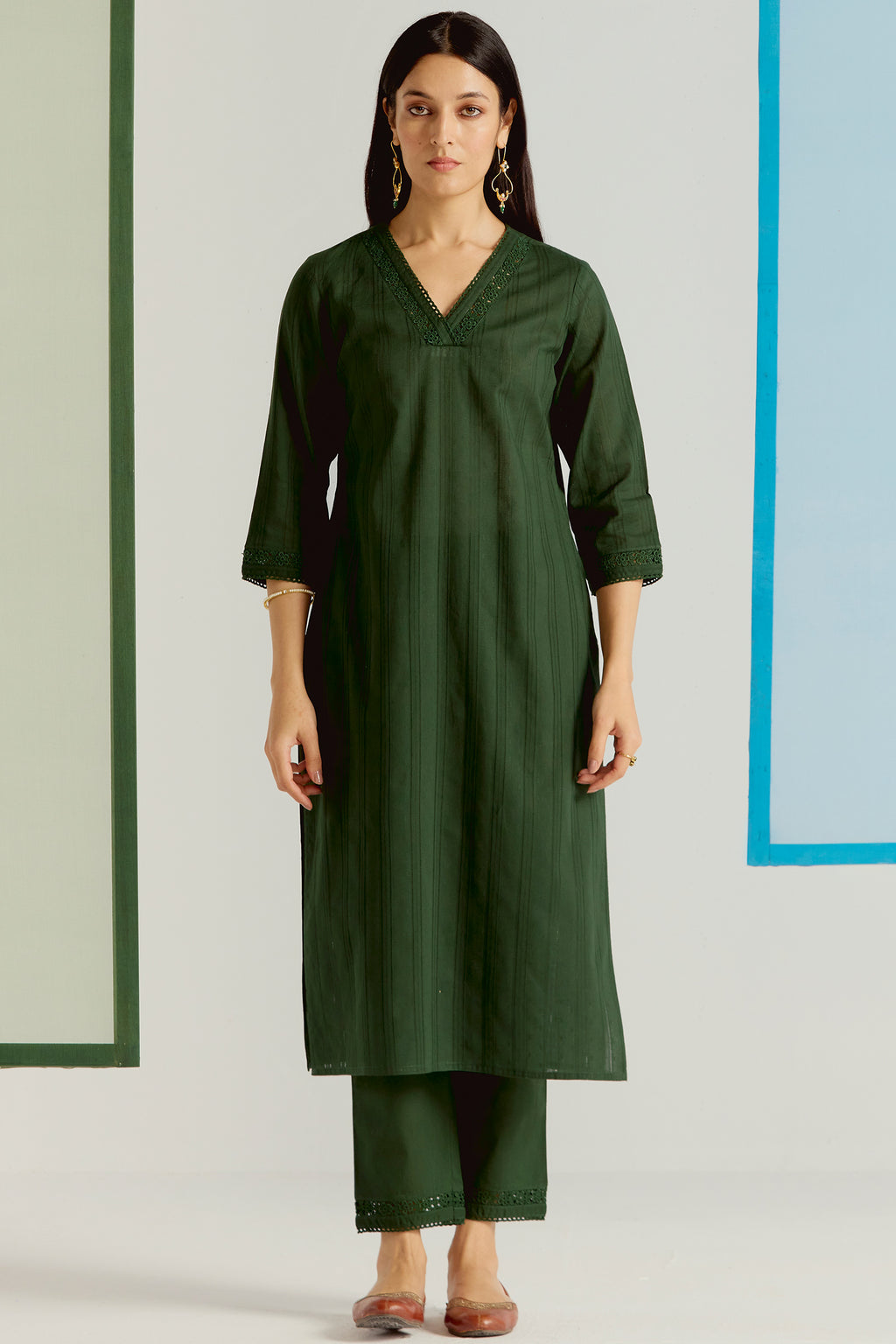 Roza Sehr Olive Green Kurta