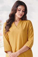 Roza Jiya Mustard Kurta