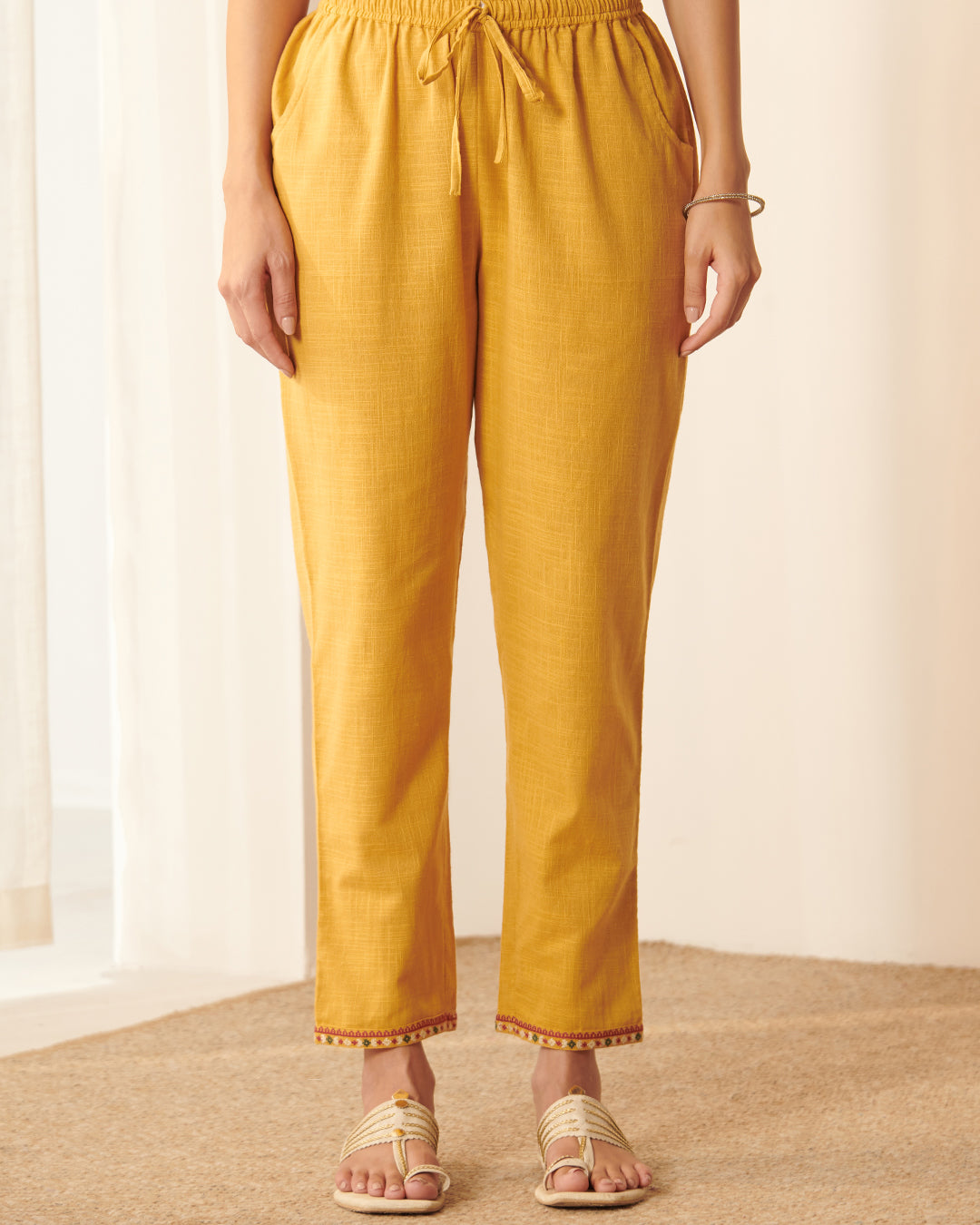 Mehraab Suhana Mustard Narrow Pants