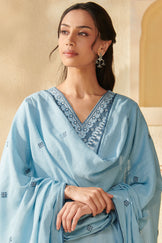 Mehraab Roheen Blue Dupatta