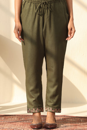 Naadirah Parisa Green Faux Fool Narrow Pants