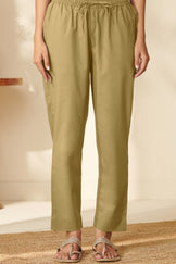 Roza Aafiyah Olive Green Narrow Pants