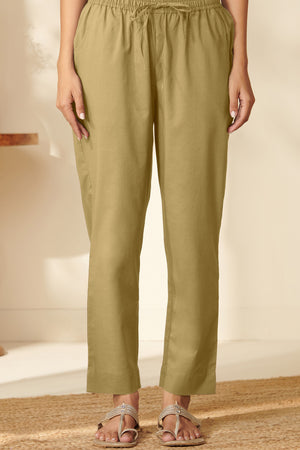 Roza Aafiyah Olive Green Narrow Pants