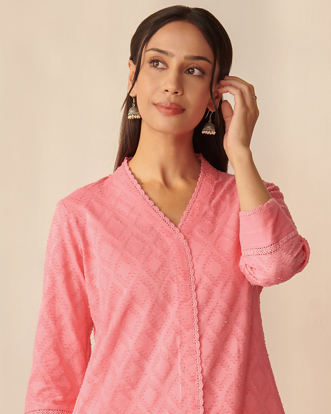 Roza Naimat Strawberry Pink Kurta