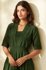 Roza Aaliya Forest Green Dress