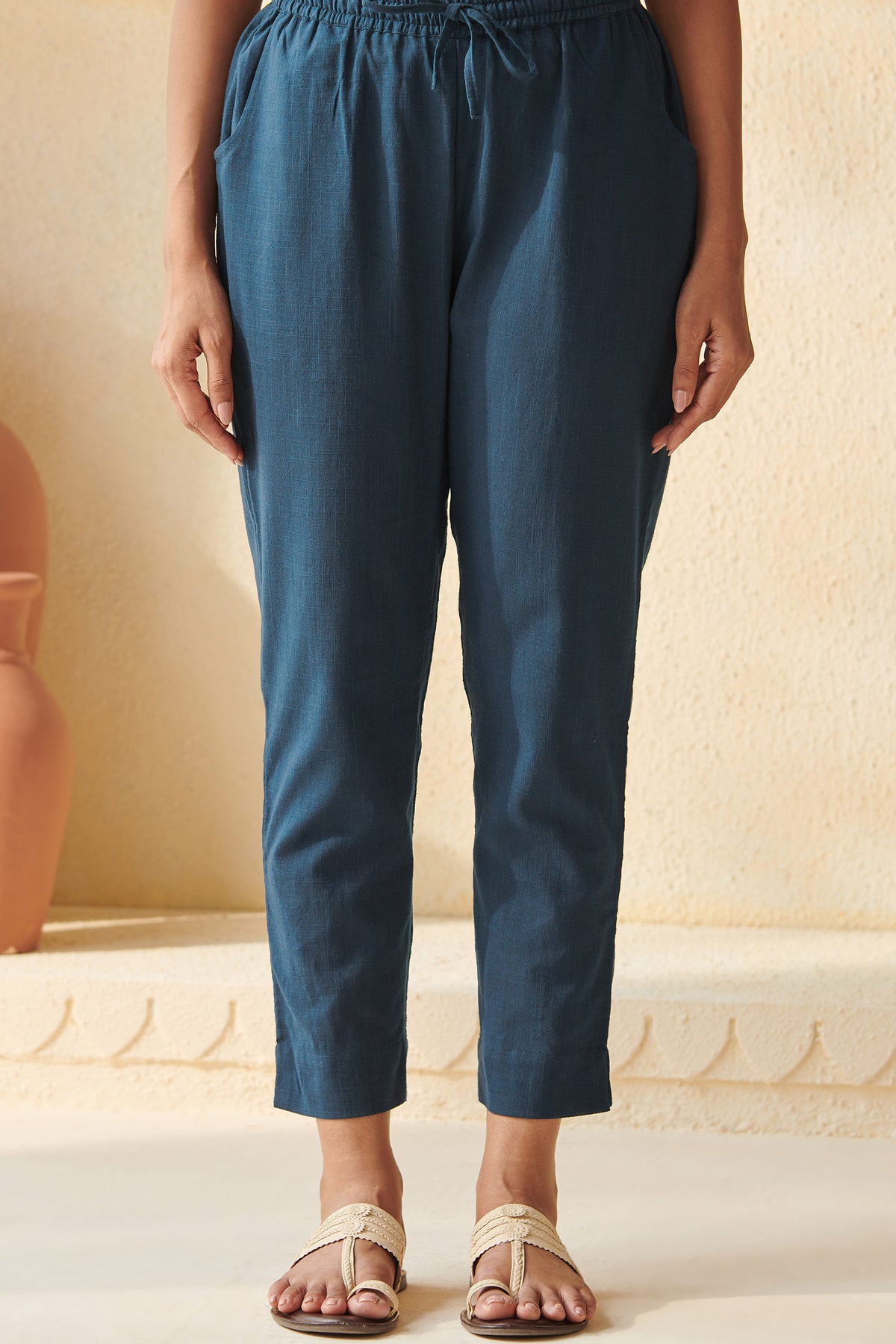 Surplus: Roza Naaz Navy Narrow Pants