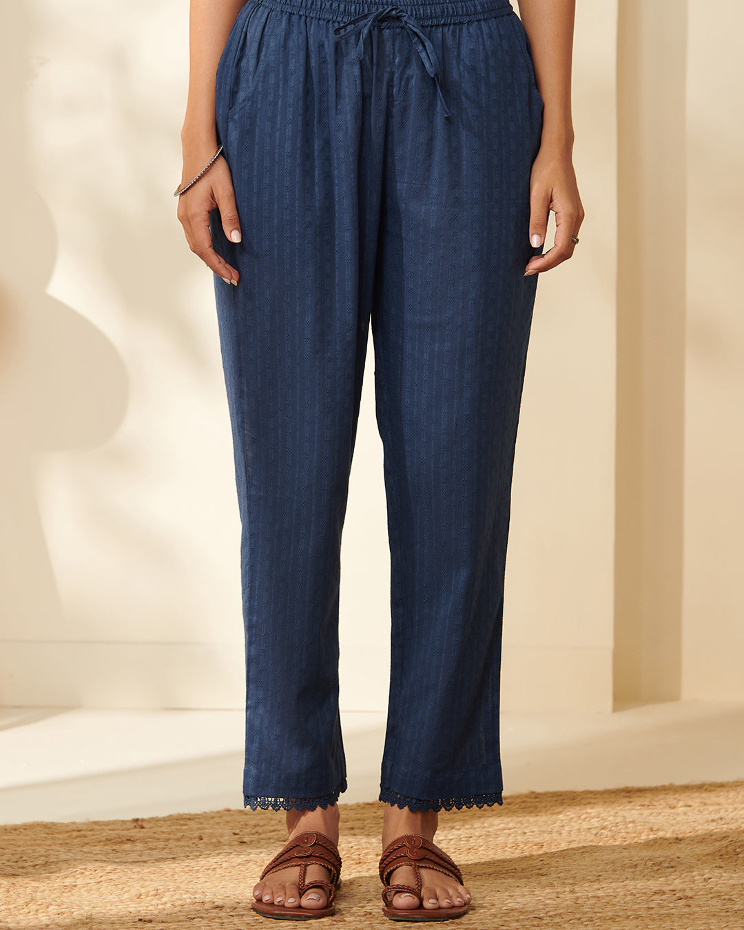 Roza Reema Royal Blue Narrow Pants