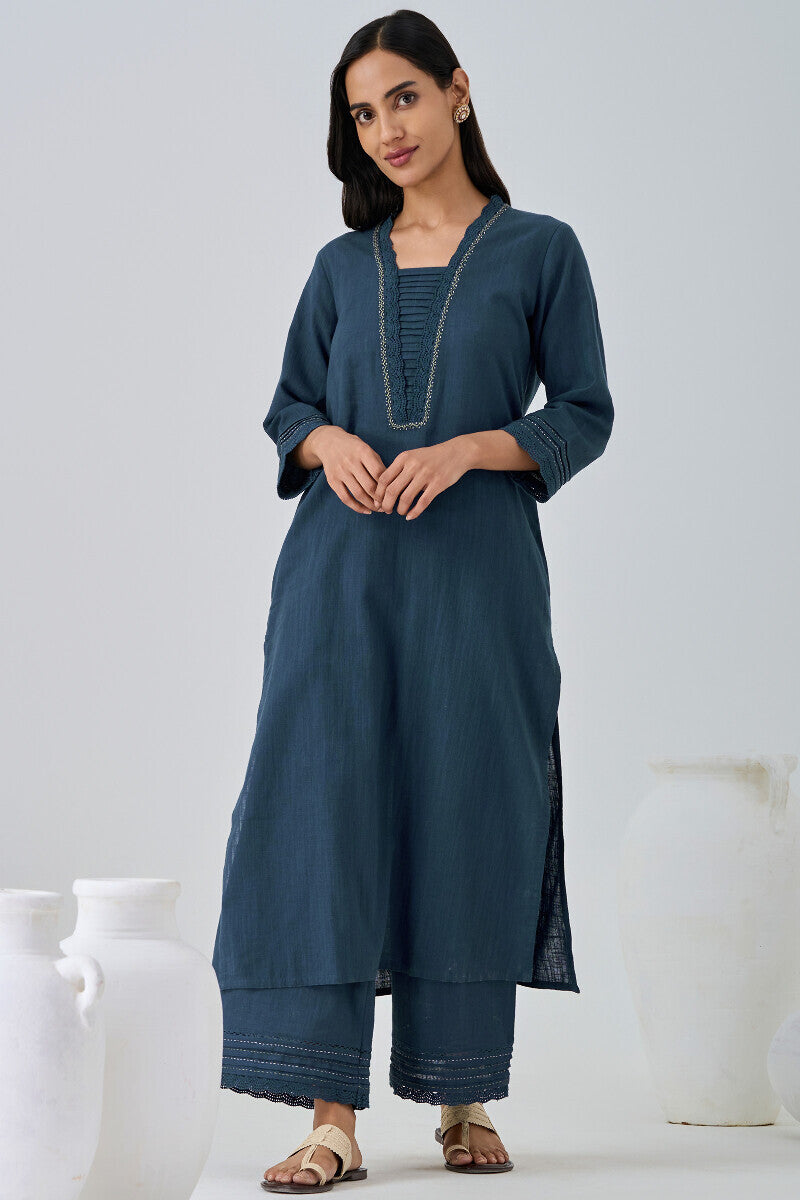 Roza Sehreen Navy Blue Kurta