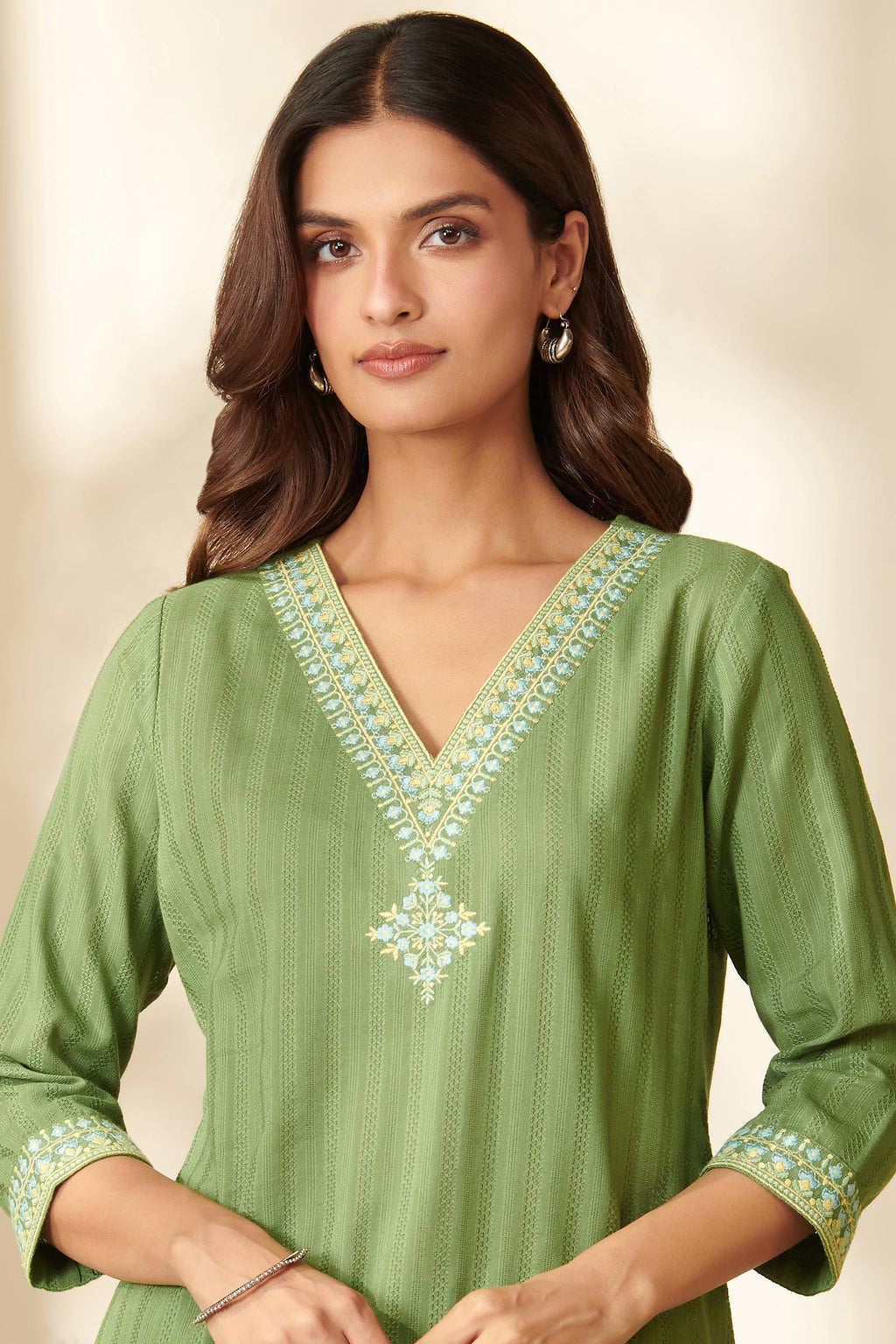 Mehraab Riya Jade Lime Kurta