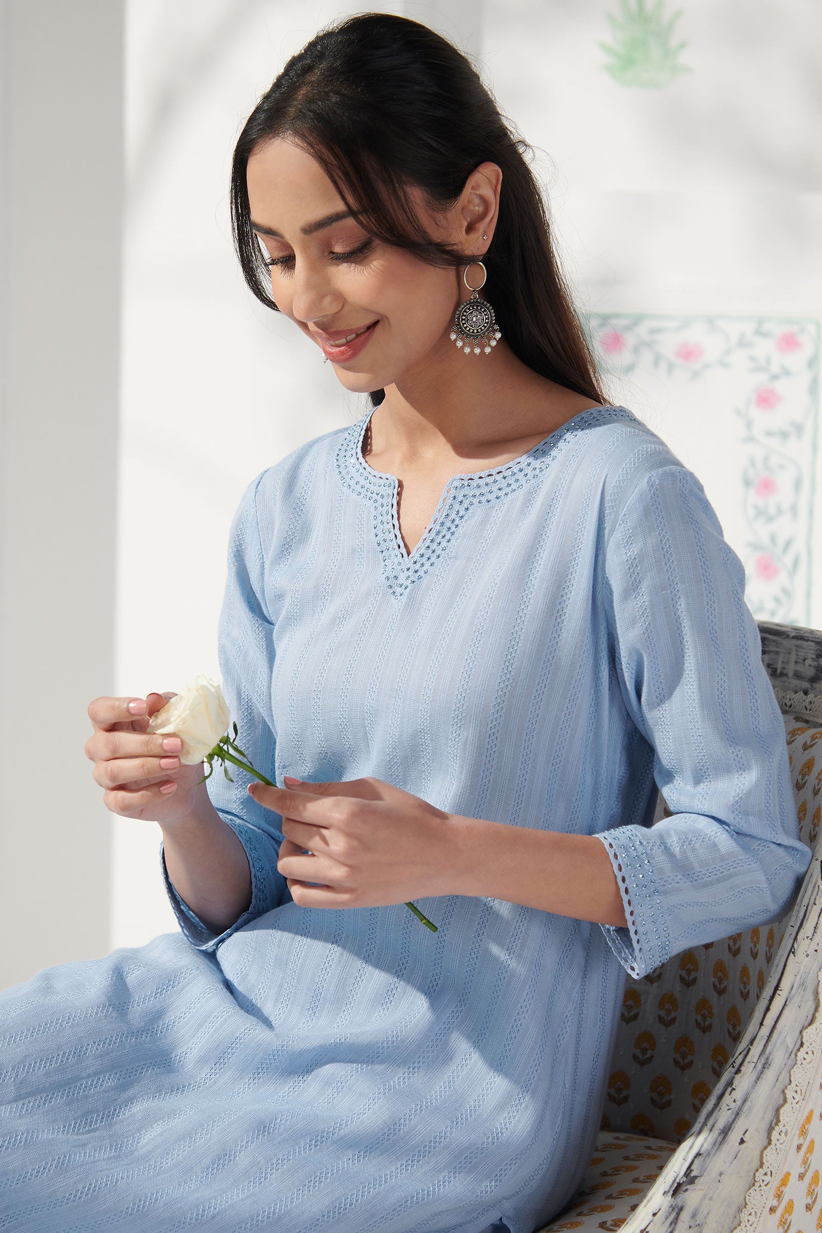 Surplus: Roza Aalia Blue Kurta