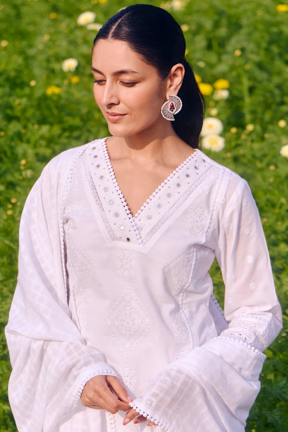 Mumtaz Tasnim White Kurta