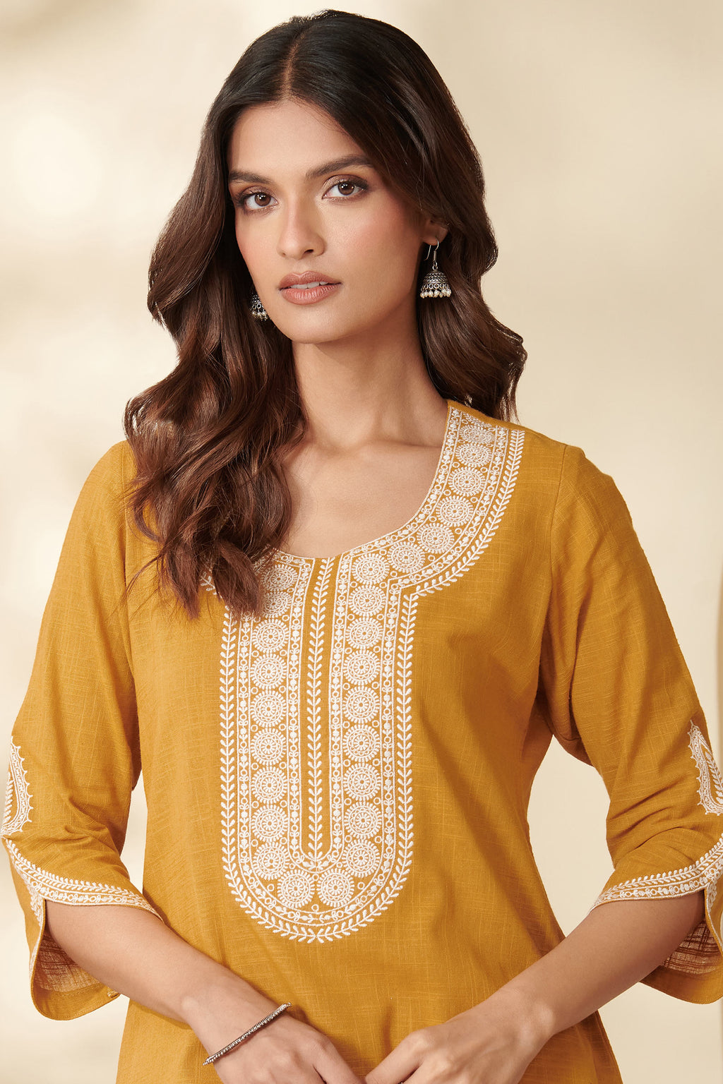 Mehraab Bano Mustard Kurta