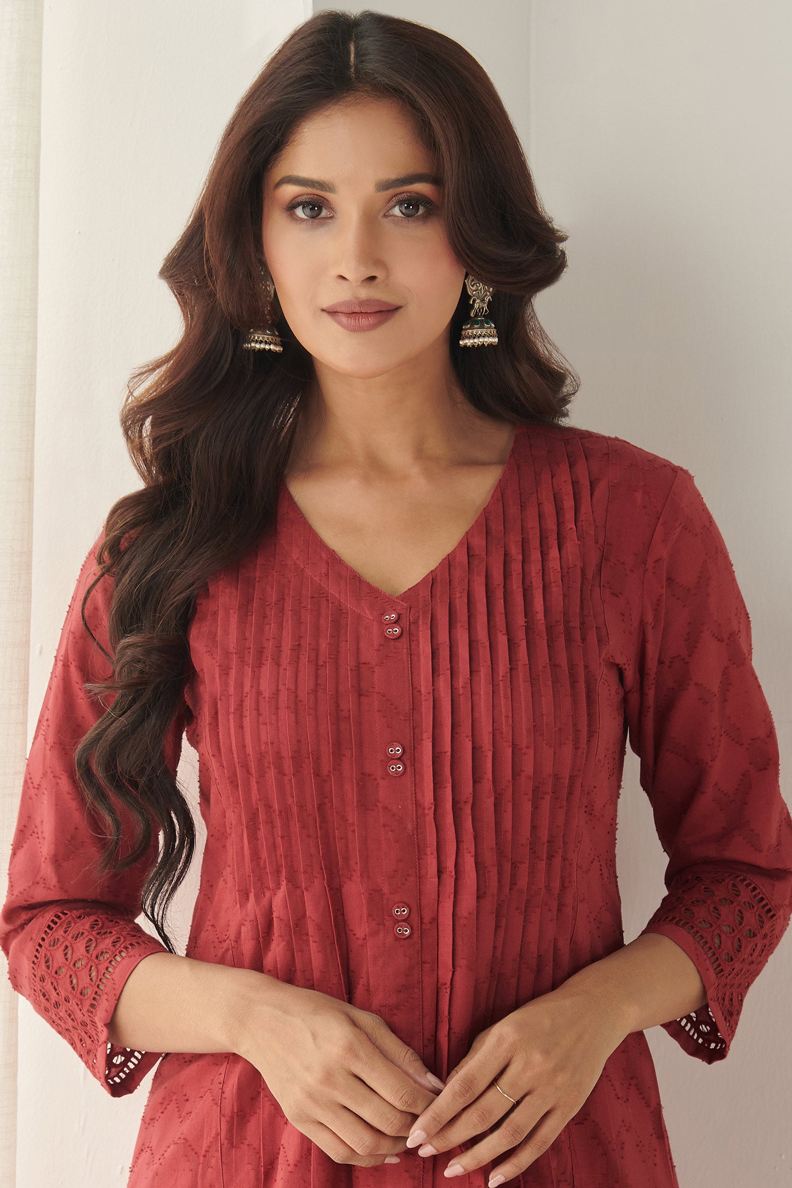 Api Samrina Buy Roza Samrina Red Kurta for Women | Farida Gupta – Farida Gupta India