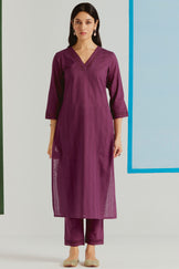 Roza Sehr Plum Kurta