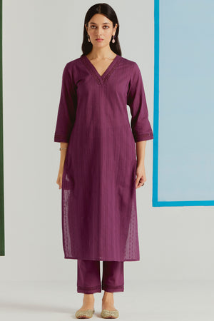 Roza Sehr Plum Kurta