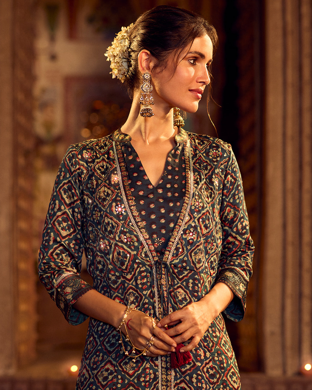 Roshanara Inara Bagru Dabu Kurta