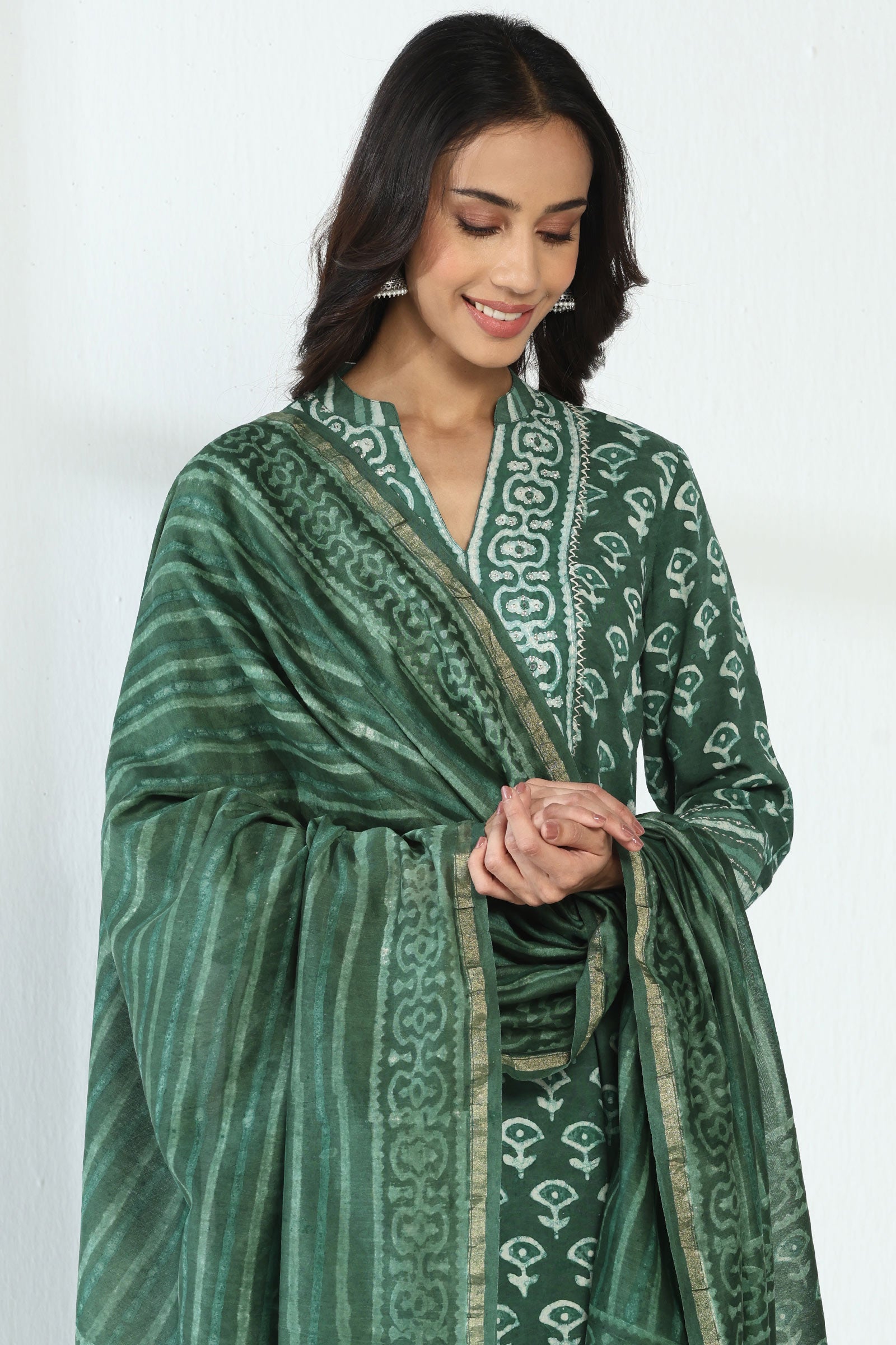 Sehra Raahat Dabu Chanderi Dupatta