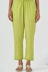 Surplus: Roza Aafiyah Green Ram Buta Narrow Pants