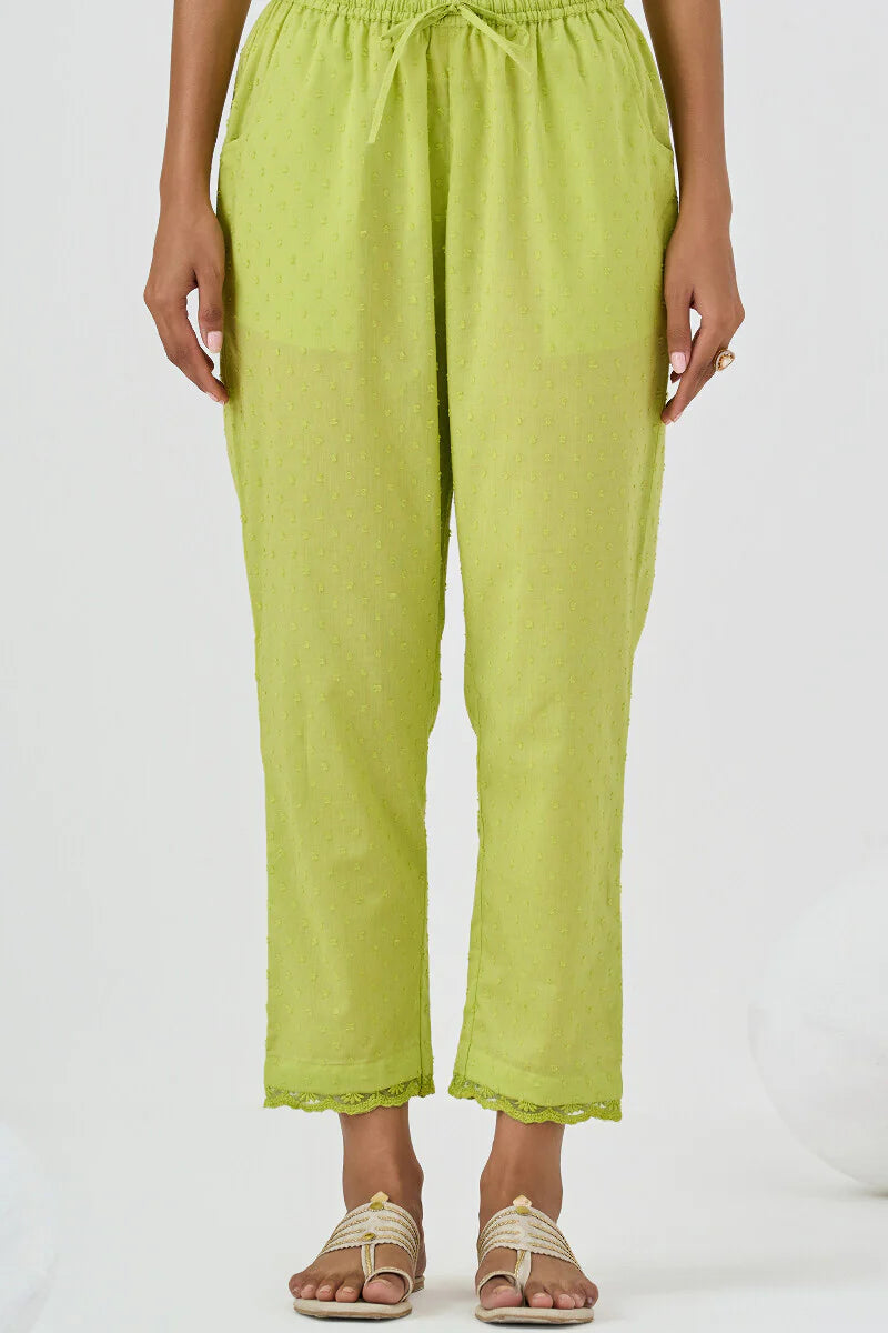 Surplus: Roza Aafiyah Green Ram Buta Narrow Pants