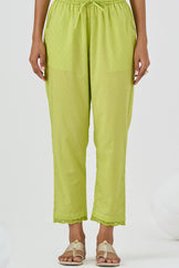 Roza Aafiyah Green Ram Buta Narrow Pants